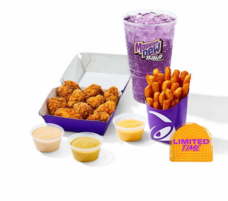 10 Piece Crispy Chicken Nuggets Combo, as photographed by Taco Bell