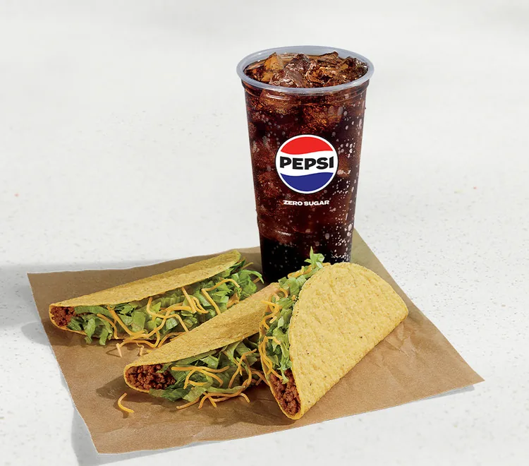 3 Crunchy Tacos Combo, as photographed by Taco Bell