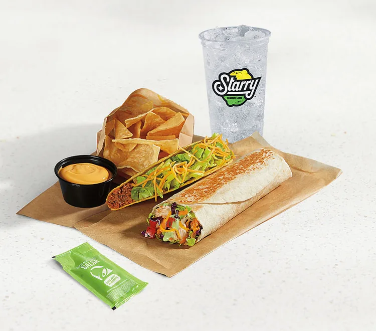 Cantina Chicken Burrito Combo, as photographed by Taco Bell