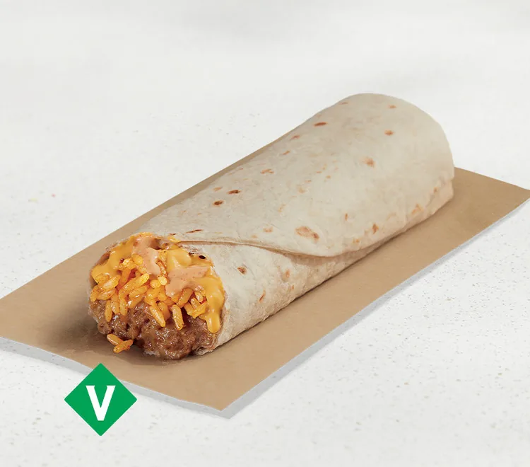 Cheesy Bean and Rice Burrito, as photographed by Taco Bell