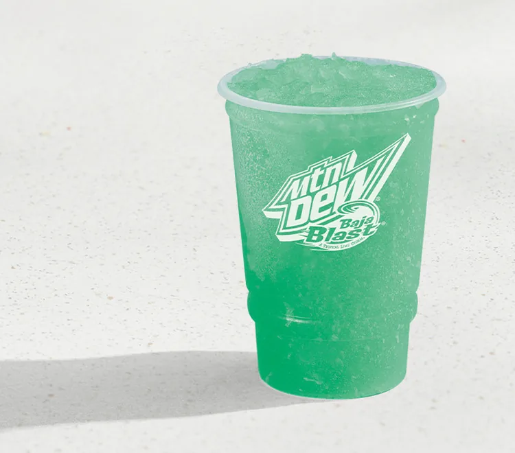 Mtn Dew Baja Blast Freeze, as photographed by Taco Bell