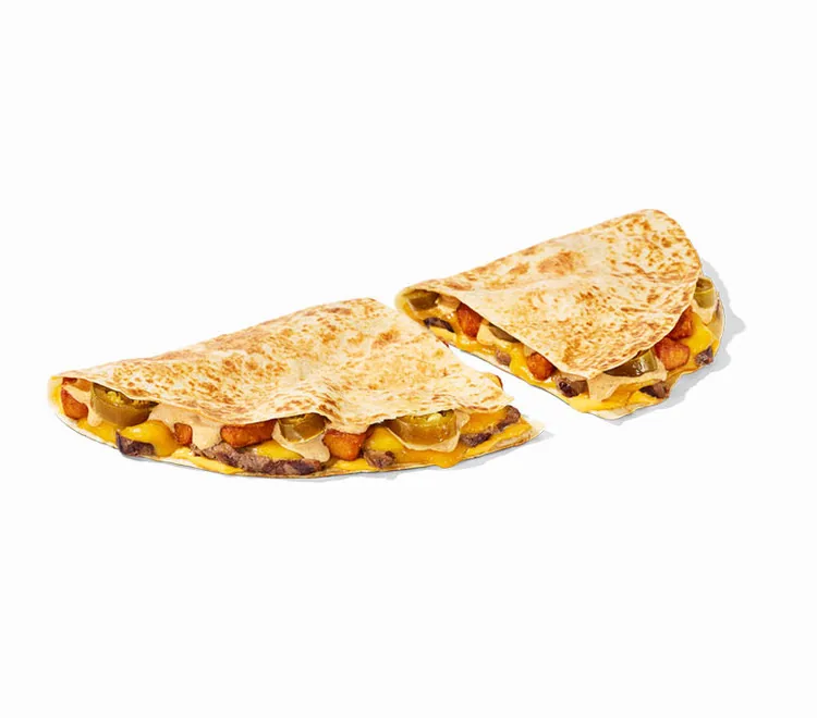 Spicy Steak & Potato Loaded Quesadilla, as photographed by Taco Bell