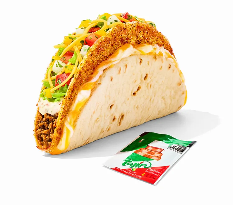 Tajín Cheesy Gordita Crunch, as photographed by Taco Bell